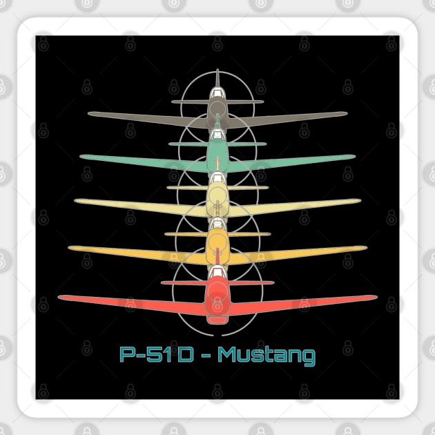 P-51 Mustang Fighter Colors Sticker by Jose Luiz Filho